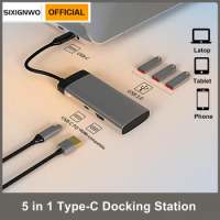 SIXIGNWO USB C HUB Type-C to HDMI-compatible Adapter 4K60Hz PD100W 5 Dock USB-C Splitter for MacBook iPad Pro Huawei USB 3.0 HUB