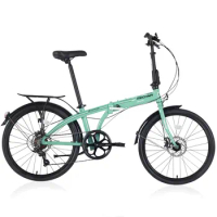24 Inch Kids Hardtail Bike, Folding MTB Mountain Bike Shimano7 Speed Teenager Children Luggage Carrier Bicycles,