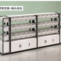 Freestanding snack shelf display shelf single side against the wall snack multi-layer island display cabinet