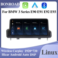 BONROAD Wireless Carplay Android Auto HiCar Car Multimedia Player For BMW 5 Series E90 E91 E92 E93 Linux Airplay GPS Navigation