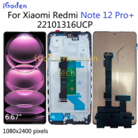 6.67" OLED For Xiaomi Redmi Note 12 Pro+ 22101316UCP LCD Display Touch Screen Digitizer For Note12 Pro Plus LCD