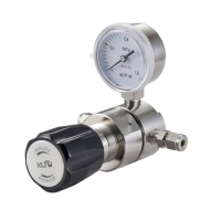 Single Stage Reducing Pressure Regulator For High Purity Gas Corrosive Gas Stainless Steel 3000psi Regulator With Gauge