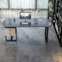 【免運】開發票 輕奢書桌現代北歐創意寫字桌家用臺式電腦桌書房桌實木黑色辦公桌