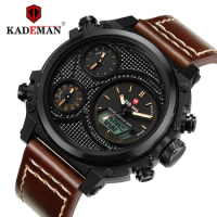 Kademan Men Watch Top Brand Luxury Quartz Fashion Watch Men Leather Waterproof Sport Watch watches men Fashion Steel Leather