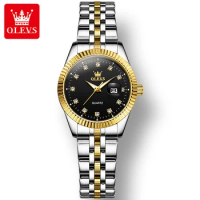 OLEVS 5526 Fashion Quartz Watch Stainless Steel Watchband Round-dial Calendar Luminous