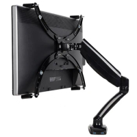 Full Motion LCD Monitor Holder Computer Display Mount Bracket Fit for w/o VESA Display AOE Apple Samsung All in One Computer