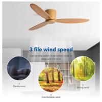 36/42/48/52 Inch 3 wood Blades 35W DC Motor Ceiling Fans with Remote control Low Floor Air Cooling Fan