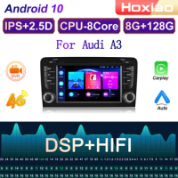 Android 10 7" 2 Din Car Radio Multimedia Video Player for Audi A3 2003-2011 8 Cores RAM 8G ROM 128G IPS DSP GPS navigation 2din