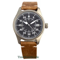 Tandorio 39mm Automatic Watch for Men Titanium Case 200m Water Resistant NH35A Steel Crown Sapphire Crystal Date Leather Strap