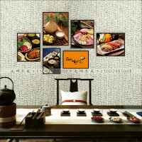 韓國傳統裝飾畫照片墻韓式料理烤肉店墻面裝飾實木框掛畫定制