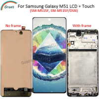 6.7'' For Samsung Galaxy M51 M515F LCD Touch Panel Screen Digitizer Assembly For Samsung M51 M515 LCD Display With Frame