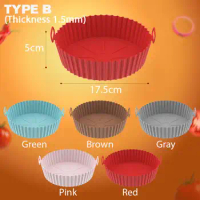 Silicone Air Fryers Oven Baking Tray Fried Pizza Chicken Mat AirFryer Silicone Pot Round Reusable Cake Pan Air Fryer Accessories