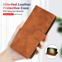 Skin friendly leather cover For Samsung Galaxy S23 FE S23 With card slot support shell For Samsung S23 S23 FE Anti Drop Coque