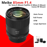 Meike 85mm F1.4 Auto Focus Medium Telephoto STM Full Frame Large Aperture Portrait Lens for Nikon Z/Sony E /CanonRF Cameras Lens