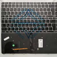 New SP Latin BR Brazil Spanish Backlit For HP EliteBook 745 G3 745 G4 840 G3 840 G4 Keyboard With Silver Frame Point Sticker