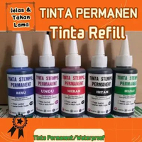 Tinta Toner refill stempel permanen waterproof untuk cup plastik, mika, kayu, styrofoam dll tahan ai