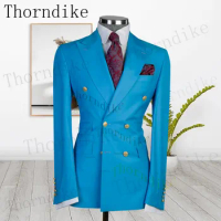 Thorndike Casual Blazer Jacket Coat Wedding For Men High Quality Men's Blazer Slim Fit Solid Color Suit Coat Business