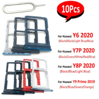 10Pcs，New SIM Card Slot Card Tray Chip Holder Adapter For Huawei Y6 Y7P Y8P 2020 Y9 Prime 2019 Dual Card