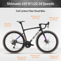 SAVA F20 Full Carbon Fiber Road Bike 24 Speed Purple Road Bicycle Race Bike 8.3kg with SHIMAN0 105 R7120 with CE+UCI Approval