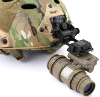 美式PVS18單筒夜視儀模型泥色+黑Wilcox L4G24戰術頭盔翻斗車支架
