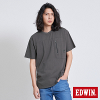 EDWIN EFS 冰河玉機能剪接速乾短袖T恤-男-灰色