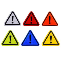 Triangle Exclamation Mark Reflective Warning Sign Car Sticker Night Driving Safety Reflective Sticker For Car Anti-Collision 1PC