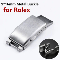 Luxury Metal Buckle for Rolex Watch Band 9×16mm Solid Stainless Steel Clasp for Submariner ForOysterflex for Daytona Accessories