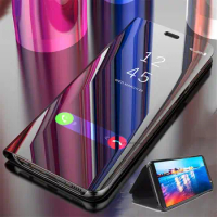 Luxury Smart Mirror View Flip Case For Huawei Nova 5T Shell original on Nova5T 5 T YAL-L21 YAL-L61 Leather Mobile Phone Cover PU