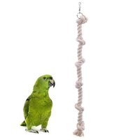 Bird Rope Ladder Cotton Rope with Knots for Cage Hanging Bungee Toy for Cockatiels Conures Finches Small Parakeets