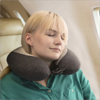 《TRAVELON》冷凝扣式護頸記憶枕-灰-- 午睡枕 飛機枕 旅行枕 護頸枕 U行枕
