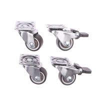 4PCS Furniture Caster 1inches Soft Rubber Universal Wheel Swivel Caster Roller Wheel For Home Platform Trolley Furniture