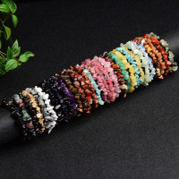 47 Jenis Gelang Kerikil Kristal Citrine Amethyst Fluorite Aventurine Lapis Lazuli Clear Quartz Tiger