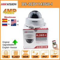 Hikvision 4MP PoE IP Camera DS-2CD1143G0-I Network Dome CCTV Cameras 30M IR Security Camera Motion detection Self Defense IP67