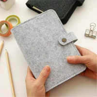 A5 A6 Felt Shell Fabric Notebook Paper Planner Inner Page Ring Binder Stationery Gift Traveler Journal Loose Leaf Notebook