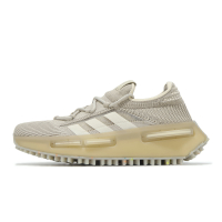 adidas 休閒鞋 NMD R1 女鞋 卡其 白 緩衝 襪套 編織 運動鞋 愛迪達 IE9551