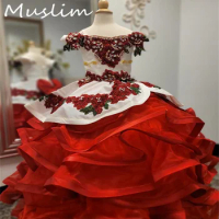 Luxury Mexican Flower Girls Dress 2023 With Embroidery Cute Kids Pageant Dress Beaded Corset Cake Topper Dress Little Girl Dress
