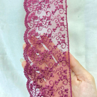 RENDA TILE BORDIR FUL BUNGA LEBAR 7CM UNTUK PINGGIRAN