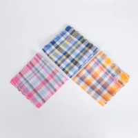 3Pcs 28x28cm Square Classic Colorful Plaid Women Pocket Wedding Party Business Chest Towel Handkerchiefs