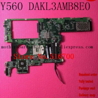 System Motherboard For LENOVO IDEAPAD Y560 SERIES MOTHERBOARD DAKL3AMB8E0 support for I3 I5 Tested