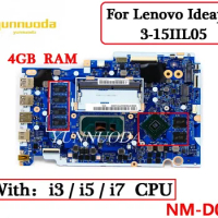 NM-D031 For Lenovo ideapad 3-14IIL05 Laptop Motherboard 5B20S44248 With i3 i5 i7 10th Gen CPU 4GB RAM MX330 2G GPU 100% Tested