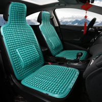 Universal Summer Car Seat Cool Cushion PVC Beaded Massage Automobile Chair Cover With Soft Waist Mat Breathable Durable 1Pcs