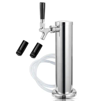gle Tap Beer Tower, Draft Beer Kegerator Tower Dispenser, Homebrew 3'' DiamSineter Polished Beer Column with Tubing Wrench Tools