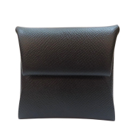 【二手名牌BRAND OFF】HERMES 愛馬仕 黑色 Epsom牛皮 BASTIA 扣式零錢包 B刻