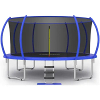 Trampoline 1500LBS Weight Capacity No-Gap Design,with Safety Enclosure Net with Non-Slip Ladder Outdoor Backyards Trampolines