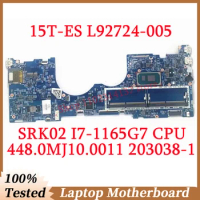 For HP 15T-ES L92724-005 With SRK02 I7-1165G7 CPU Mainboard 203038-1 Laptop Motherboard 448.0MJ10.0011 100% Tested Working Well