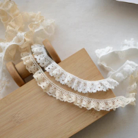 3 Meters 2cm wide Ivory White Elastic Lace Accessories Elastic Cotton Thread fabric Lace sofa Decorative Materials