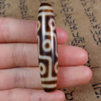 Ancient Tibetan DZI Beads Old Agate 9 Eye Totem Amulet Pendant GZI #3346