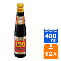 黑龍 秋菊級 黑豆蔭油 純釀醬油(清油) 400ml (12入)/箱【康鄰超市】