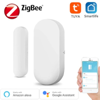 1/3/5pc Tuya Zigbee Window Door Sensor Magnetic Contact Switch Detecting Open Close Tuya App Notification for Security Protect