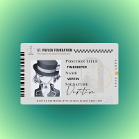 Reverse: 1999 \Millennium Visitor\" Vertin's Foundation ID"